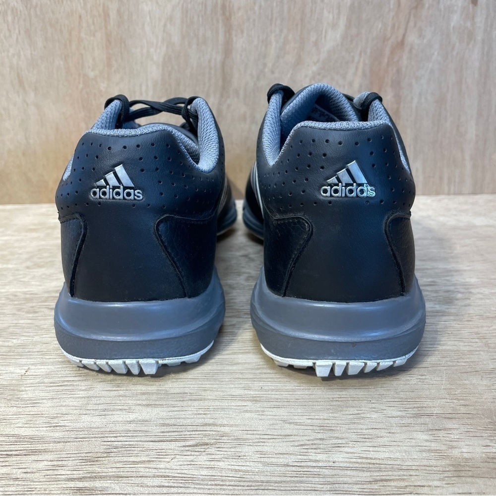 Adidas Golf Shoes Men’s Size 6.5 Black White Gray 360 Traxion Spiked 3 Stripes - Picture 7 of 14